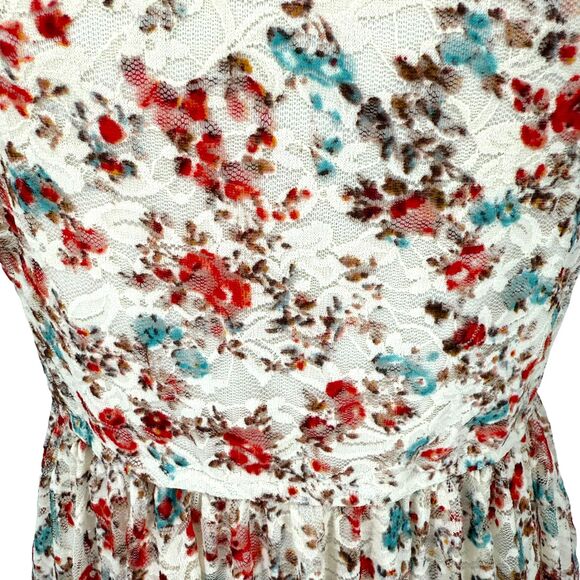 Torrid Lace Dress 3X 22 24 White Floral Overlay Sweetheart Neck Lined Ditsy EUC - Picture 7 of 16